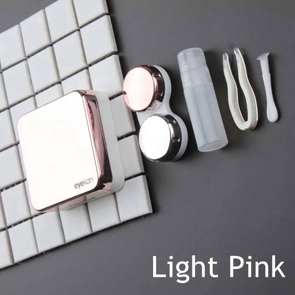 1 шт.,, АБС-пластик, отражающая контактная зеркальная линза, портативная мини-пластиковая коробка для путешествий, держатель для хранения, чехол для замачивания - Цвет: light pink