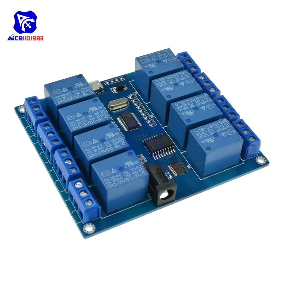 DC 5V 10A 8 канальный модуль Micro USB для ПК верхний компьютер ICSE014A управление