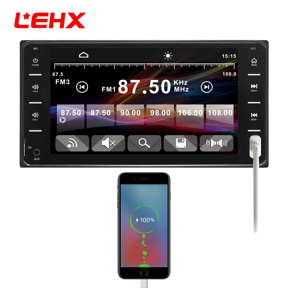 LEHX car radio mp5 player  7 inch 2din USB MP3 MP4 MP5 For Toyota Camry/Vios/Corolla/wish/Altis/upports mirror link Android 8.0 