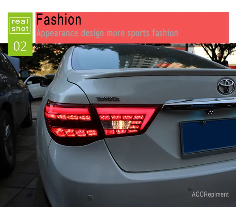 2 шт. автомобильный Стайлинг для Toyota Mark X задние фонари 2013- для Mark X светодиодный задний фонарь+ сигнал поворота+ тормоз+ обратный светодиодный свет