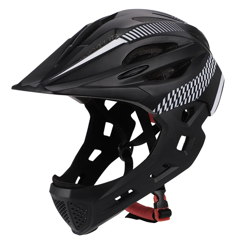 BMX Bambini внедорожный Pieno Viso MTB Casco делла Bici Equilibrio sicureza e prevenzione nello sport Per Bambini Pieno Coperto - Цвет: Black White