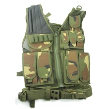 Охота Молл жилет страйкбол Открытый тактический боевой мужской жилет пистолет кобура подсумок для магазинов