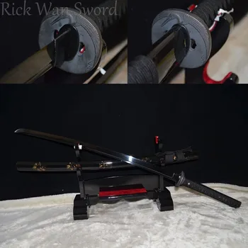 

HIGH QUALITY HANDMADE Japanese samurai sword katana black 1060 high carbon steel crane tsuba full tang