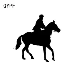 QYPF 13,8*13,8 см интересные конного спорта Декор стайлинга автомобилей Стикеры аксессуары силуэт мото наклейки C16-0907
