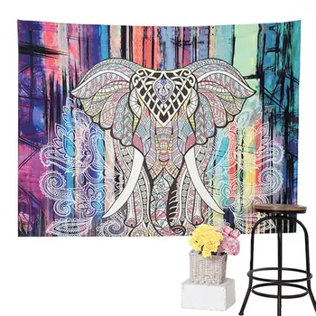 

Elephant Tapestry Colored Printed Decorative Mandala Tapestry Indian 130cmx150cm 153cmx203cm Boho Wall Carpet