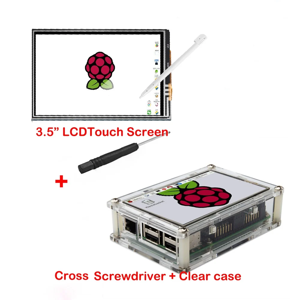Экран для Raspberry Pi 3," сенсорный экран ЖК-дисплей монитор с прозрачной защитой чехол для Raspberry Pi 3 2 Модель B - Цвет: Combo
