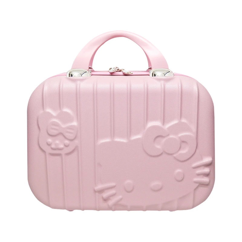 

Cartoon Hello Kitty Cosmetic Suitcase Women Lovely Double Zipper Makeup Case Beauty Toiletries Wash Tote Box Organizer Supplies