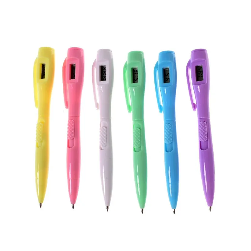 

Hot Sale Creative Digital Clock Ballpoint Pen School Supplies Student Electronic Exam Pen Watch Pen Drop Shipping
