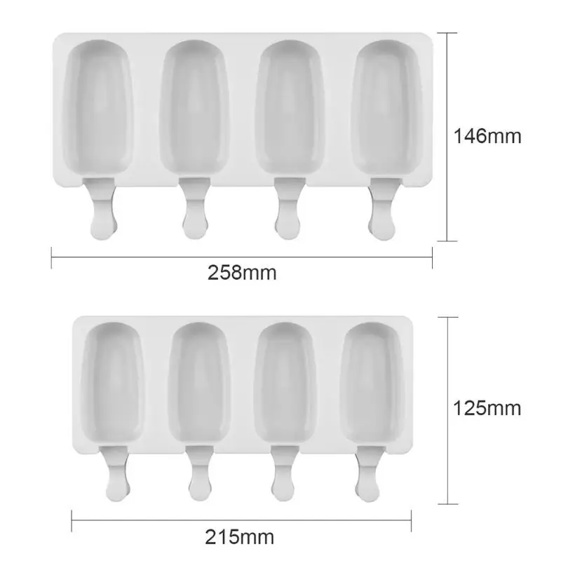 4-grids формы для мороженого, силиконовые DIY формы для морозилки для мороженого, силиконовые формы для мороженого
