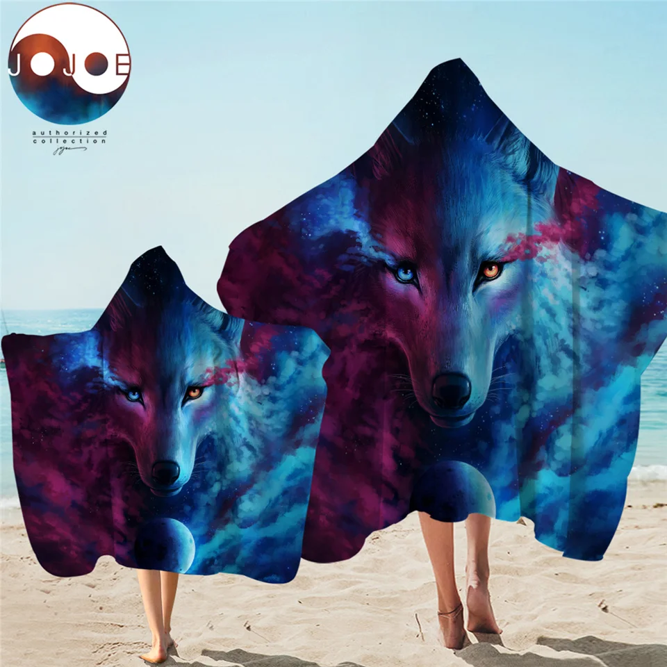 

Where Light And Dark Meet by JoJoesArt Bath Towel With Hood Wolf Lion 3D Microfiber Hooded Towel Psychedelic Wearable Towel Wrap
