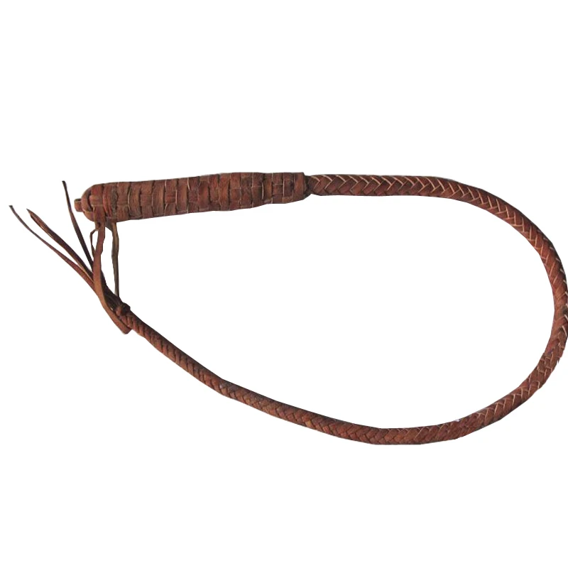 100CM Genuine Bull Leather Hand Made Braided Riding Whips for Horse