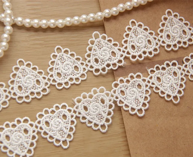 14 yards width 3cm/1.18" water soluble lace garment accessories heart