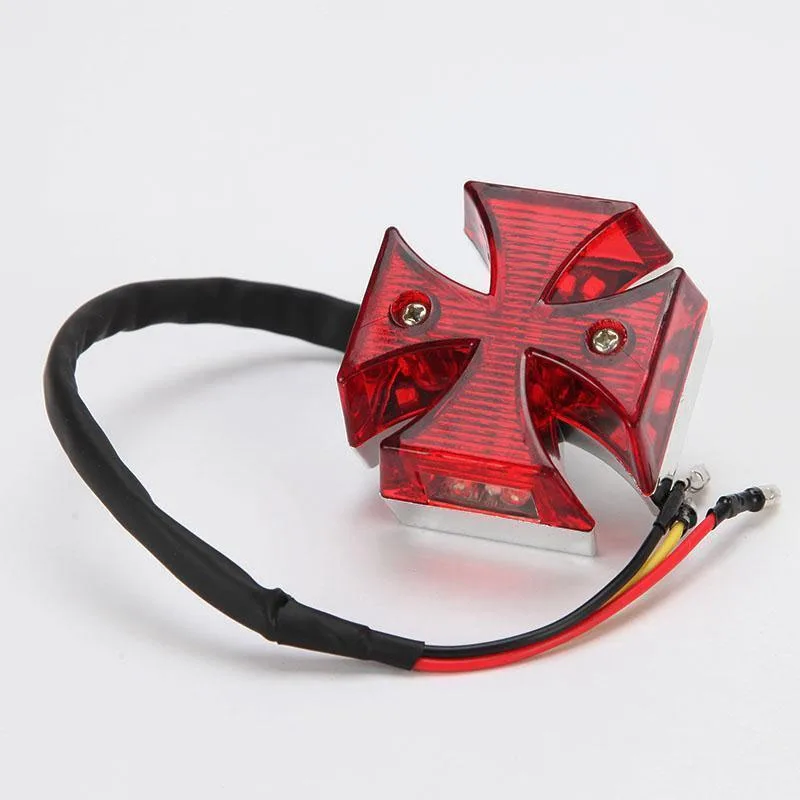 Mayitr Universal Motorcycle Mini LED Cross Brake Lamp License Plate Light Motorbike Rear Tail Light For Dirt Bike Chopper