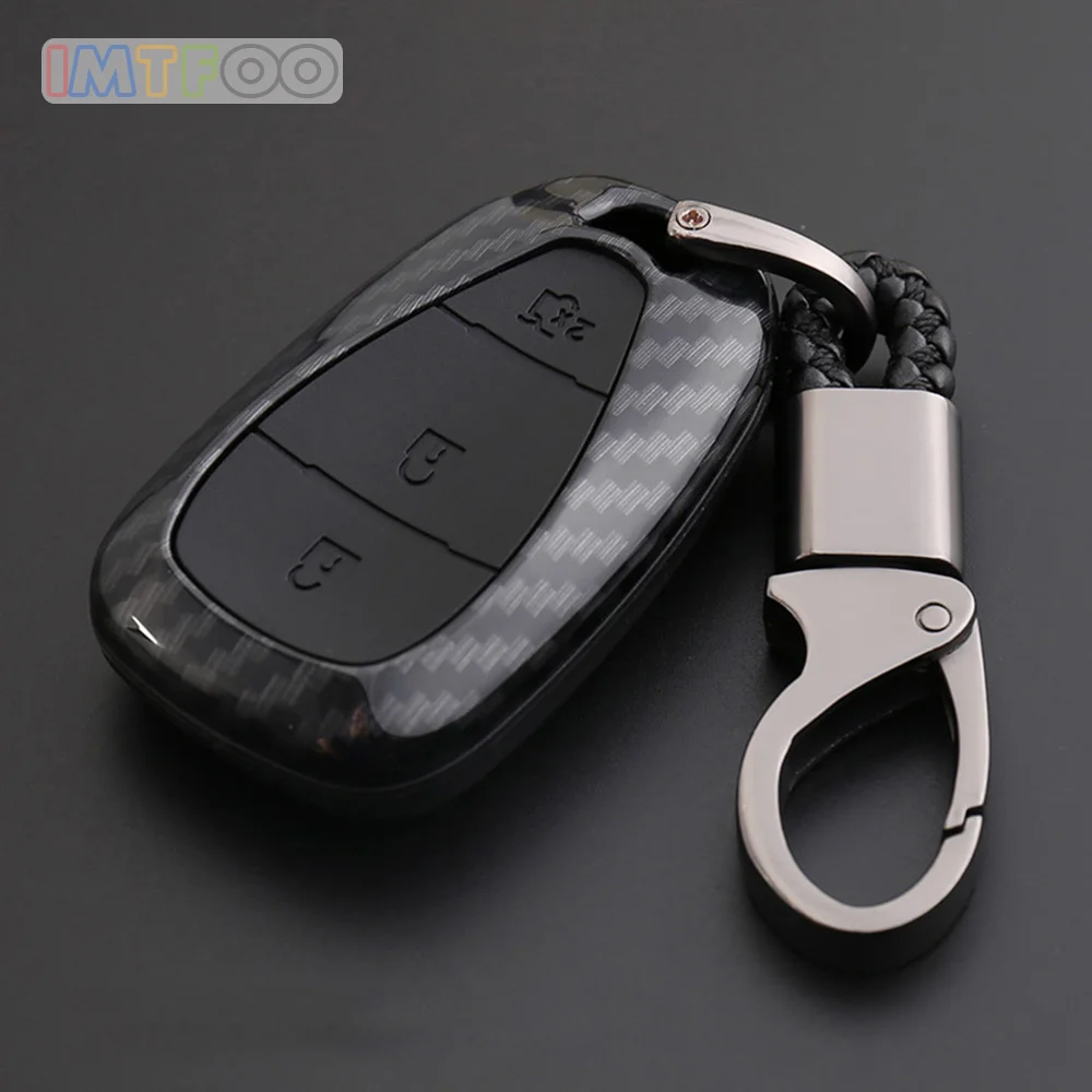 

CARBON FIBER PRINT CAR REMOTE KEY BAG HOLDER CASE FOR CHEVROLET MALIBU EQUINOX CRUZE CAMARO 2016 2017 2018 ACCESSORIES