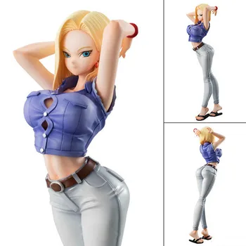 

Anime Dragon Ball Z Android NO.18 Lazuli Jeans Ver PVC Figure Collectible Model Toy Brinquedos 21cm Retial Box
