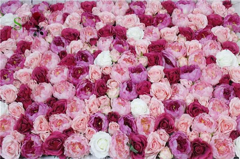 SPR 무료 배송 - 10pcs / lot 도매 좋은 품질 personized 인공 모란은 무대 배경 장식을위한 꽃 벽을 장미
