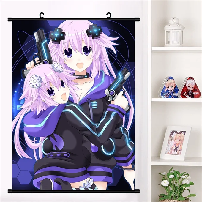 Аниме Нептун Hyperdimension Neptunia Noire Nepgear Косплей настенный свиток Фреска плакат Настенные подвесные плакаты домашний декор искусство - Цвет: N