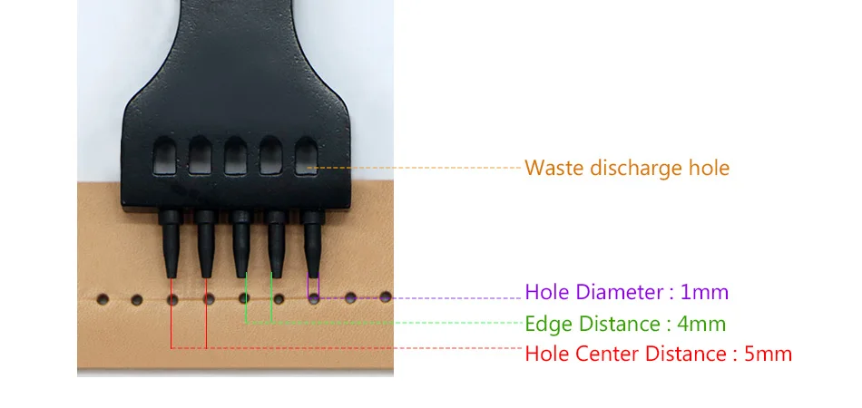 5 мм кожаные дыроколы DIY Ручная перфорированная круглая строчка Дырокол Инструменты дырокол кожа Пробивной инструмент, может заменить головку зубец