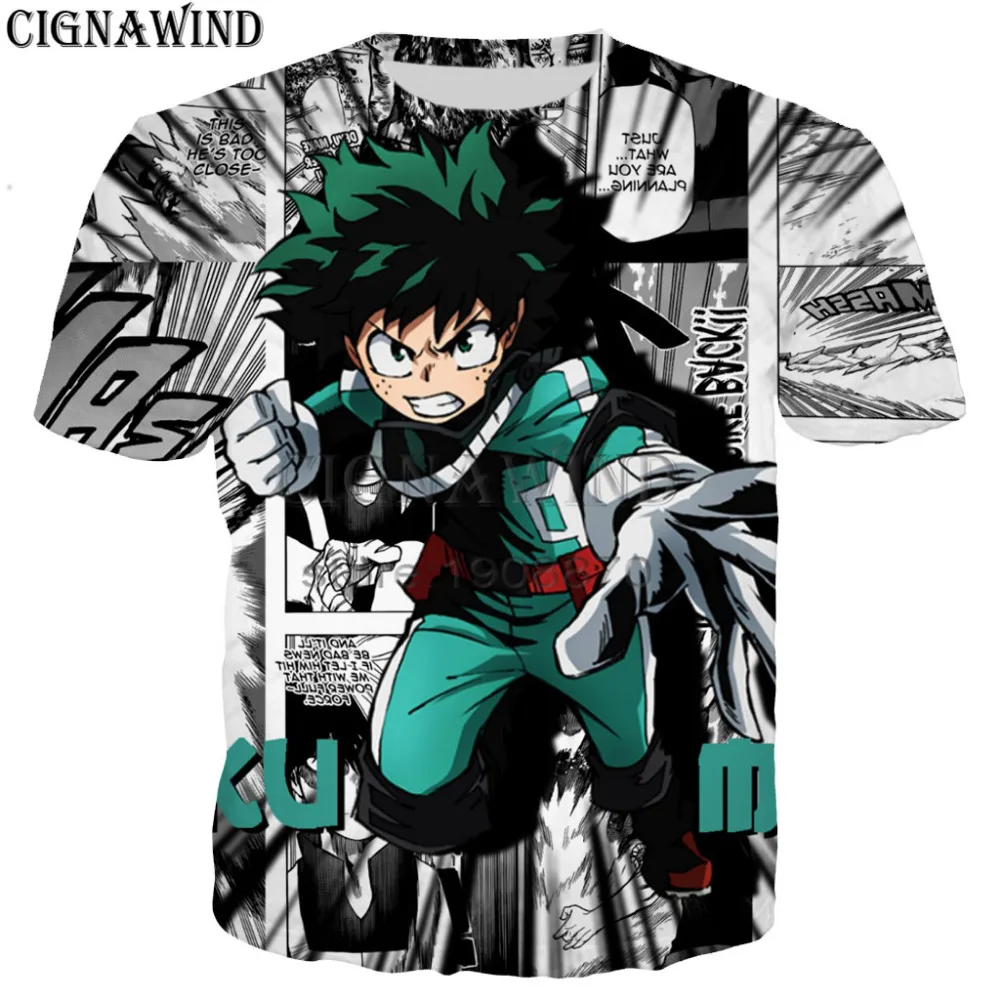 

Harajuku Anime My Hero Academia t shirts tshirt men women t-shirts hip hop streetwear summer tops all over printed 3d tee shirts