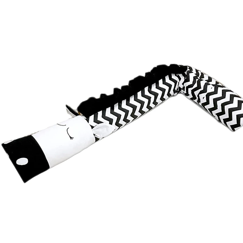 

FBIL-Black And White Zebra-Shaped Children'S Bed Crib Guardrail Bumper Pillow Anti-Collision Bar Baby Bed Protection Guardrail