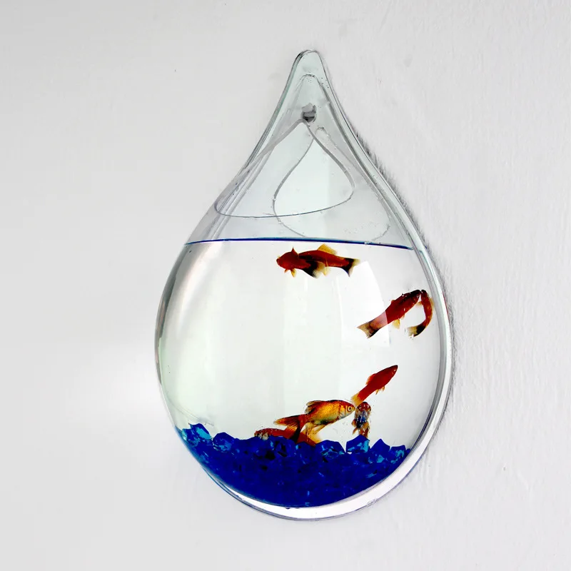Aquarium Fish tank Wall-Mounted Mirror Fish tanks Small-scale Wall Hanging Vase Plant Fish Aquariums Diameter 22cm 24cm Wall decor (6)