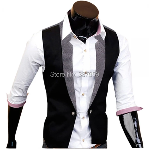 New Morden Fashion Casual Top V neck Slim Fit Men's Business Vest