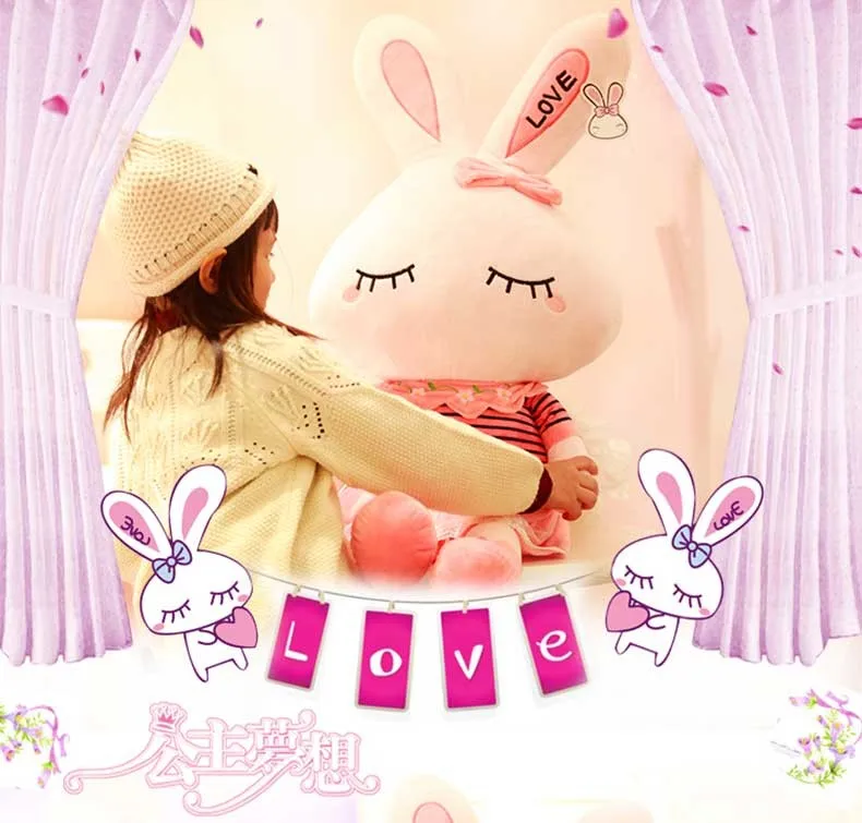 Товары высокого качества большой 100 см розовый кролик плюшевые игрушки, мягкий обнимая подушку. Подарок на день рождения d1131
