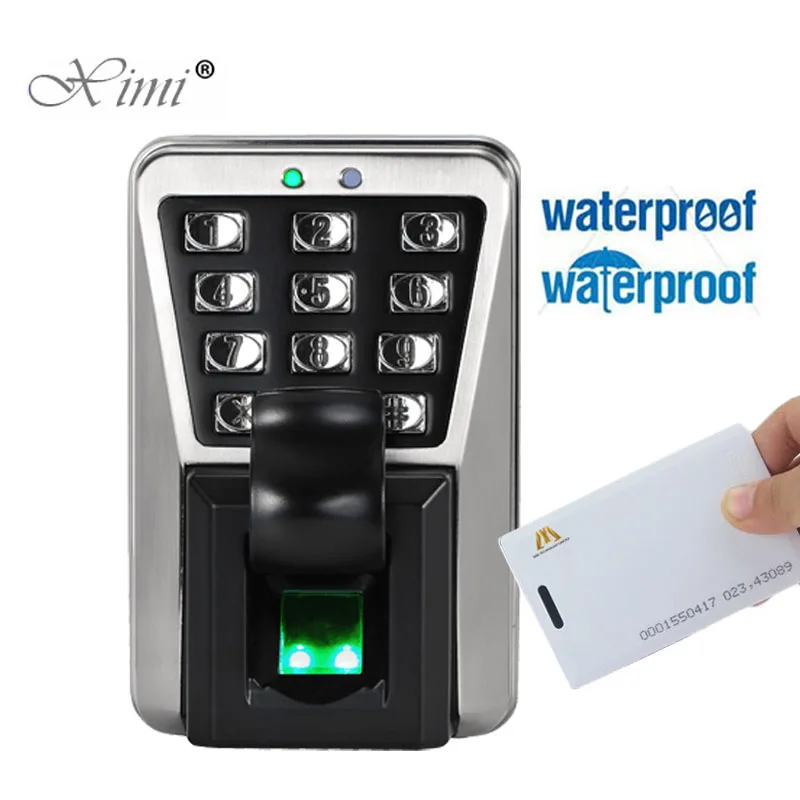

Free Shipping Outdoor Use Waterproof Fingerprint+RFID Card+Password Access Control System With Time Attendance Function ZK MA500