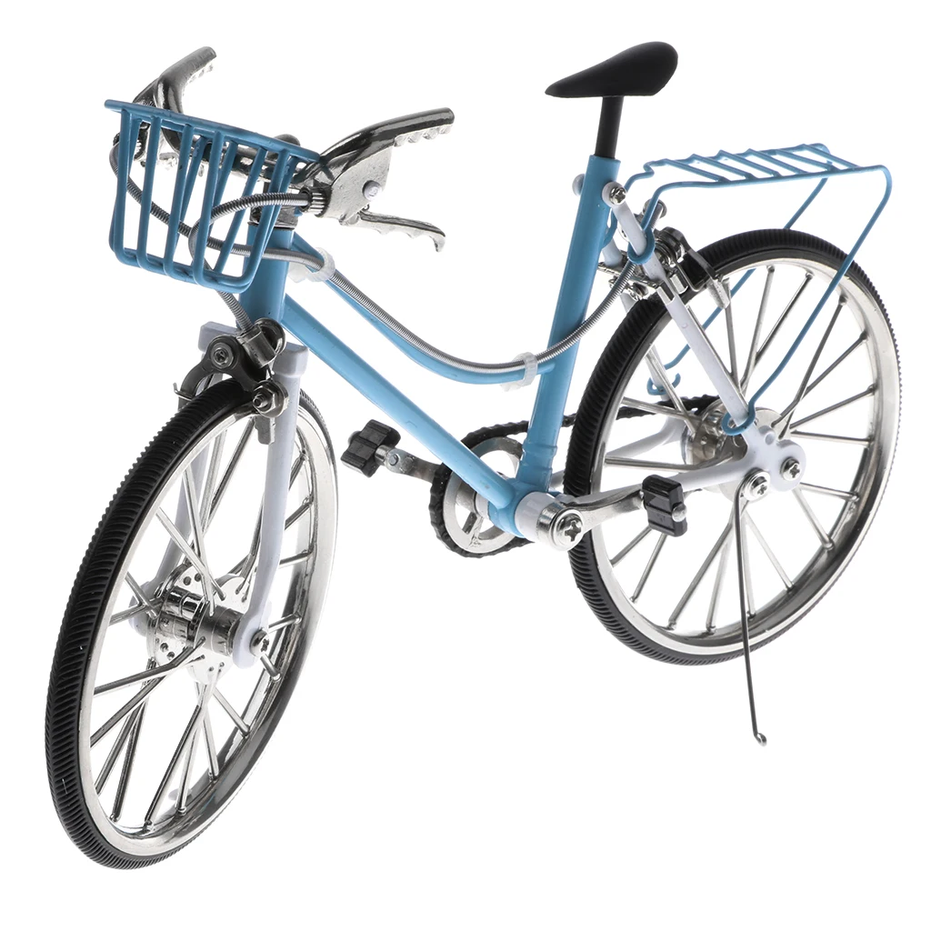 

1:10 Scale Blue Alloy Decorative Diecast Bicycle Racing Bike Model Dutch Style Bike Replica Bicycle Toy Coffee Bar Home Decor