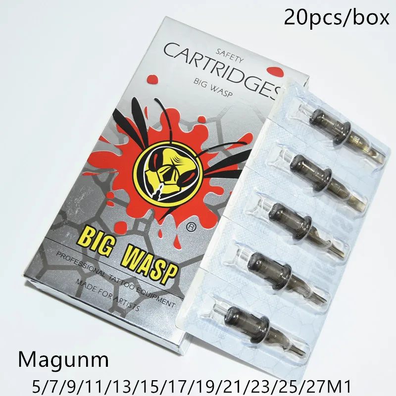 

BIGWASP 20pcs Disposable Grey Tattoo Cartridge Needle RL/RM/M1/RS Tattoo Gun Supplies 5/7/9/11/13/15/17/19/21/23/25/27M1