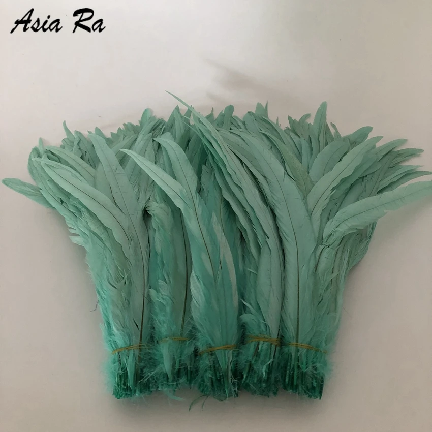 Новинка! Оптовая продажа высокое качество 500 шт. мятно зеленые перышки петуха 16 18