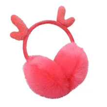 Милые плюшевые рога уши дизайн зимние теплые регулируемые наушники