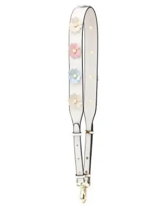 IMIDO/фирменный дизайн, кожаный ремешок с цветочным узором, сумки на ремне, широкие лямки для сумки через плечо, запасные части для аксессуаров, белый, розовый, STP047 - Цвет: White