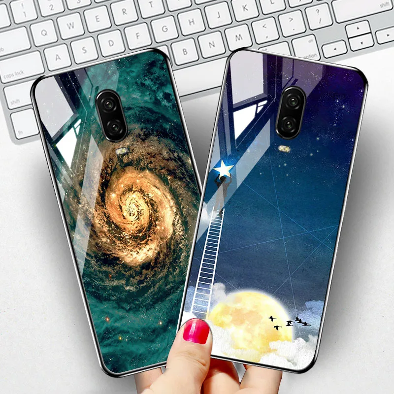 

AKABEILA Tempered Glass Case For Oneplus 6T 6 5T 5 Cases On For One plus 6T 6 5T 5 Cover Coque Funda Bumper Capa