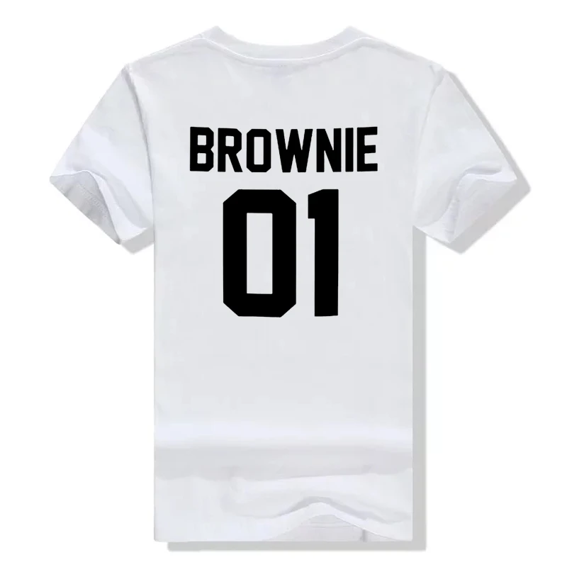 Футболки с надписью Sister Хлопковые футболки для женщин и девочек Brownie Blondie 01 Летние