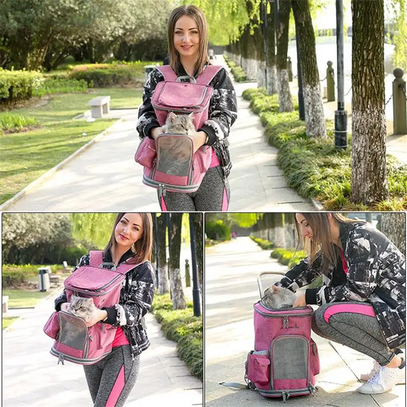 Dropshipping Cat Carrying Breathable Pet Carrier Fashion Dog Shoulder Backpack Puppy Outdoor Travel