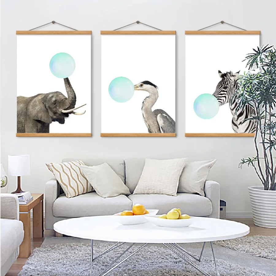 Framed-Zebra-Elephant-Animal-Blowing-Balloon-Paiunting-Nordic-Simple-Small-Fresh-Canvas-Wall-Picture-for-Kid (2)