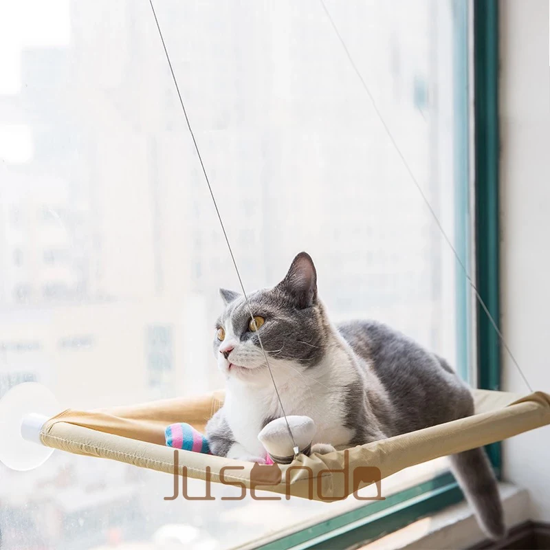 

Cat Hammock Bed Basking Window Mounted Bed Sofa Mat Lounger Perch Cushion Hanging Shelf Seat with Suction Cup for Chinchilla