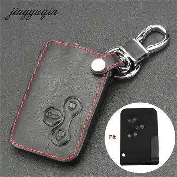 

jingyuqin Smart Key Leather Case for Renault Megan R.S. Scenic Car Key Card Cover Protection Holder