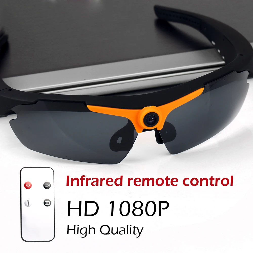 HD 1080P Sport Polarized Glasses Mini Micro Camera Remote Control Sunglasses Video Recorder