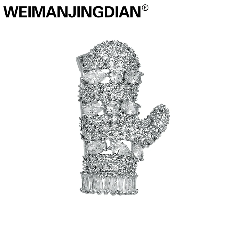 WEIMANJINGDIAN бренд красный/зеленый кубический цирконий CZ перчатка с кристаллами