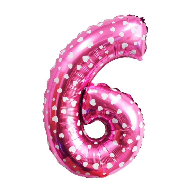 QIFU номер шары Фольга гелием воздушный шар Форма надувные день рождения Свадебные украшения Saft Дети сувениры вечерние питания Baby Born - Цвет: pink 6