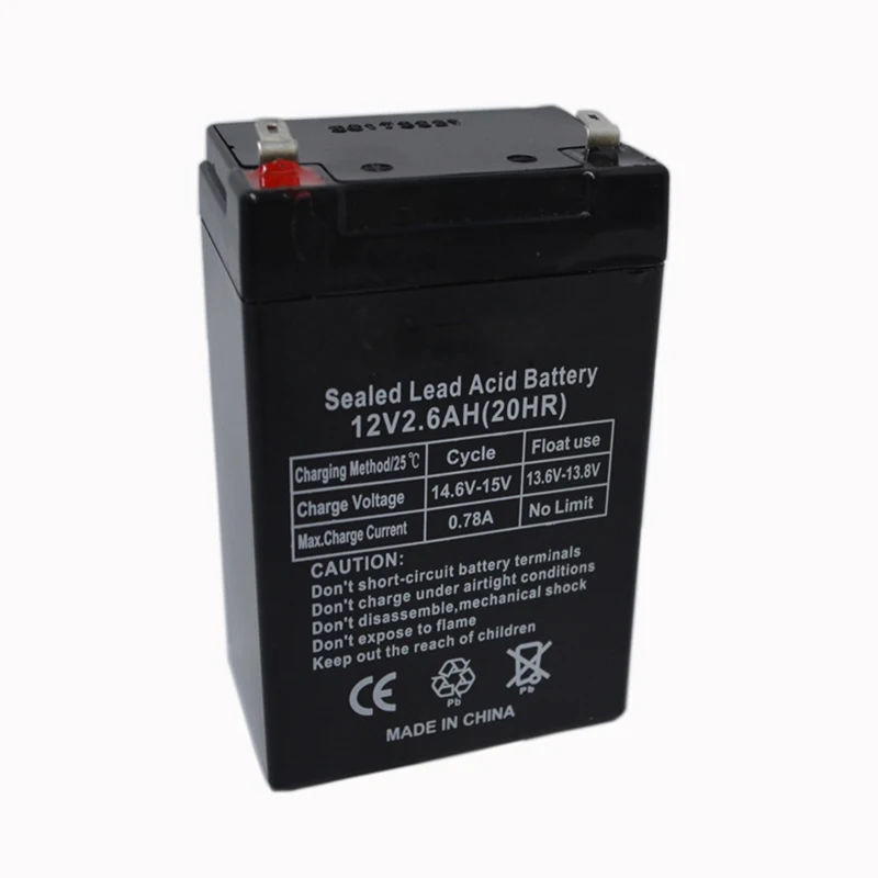 Baterias de Armazenamento Lâmpada de Mesa Bateria Selada Chumbo Ácido Recarregável Led Dispositivo Luz Alto-falante Fábrica Venda Alta Qualidade 12 v 2.6ah - Image 3