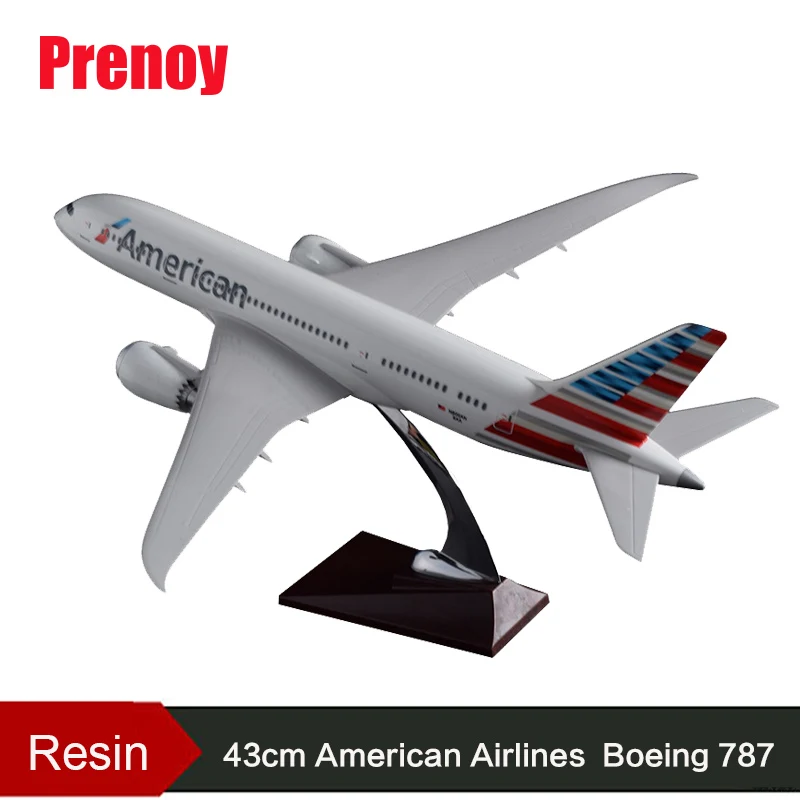 

43cm Resin US Boeing 787 Airplane Model American Airlines Airways B787 Airbus Model USA Aviation Aircraft Model Travel Toy Gift