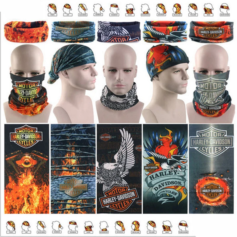 5 шт./лот двигатель цикл Harley Бандана Ciclismo braga cuello hombre тушь для ресниц бег Оголовье