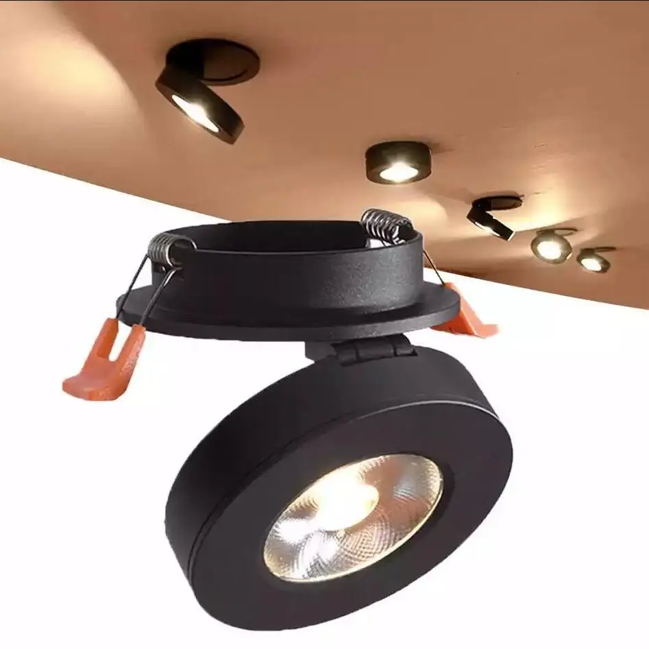 

3W/5W/7W/12W Dimmable LED embedded ceiling down lamp,Foldable and 360degree rotatable built in COB Spot light Recessed Downlight