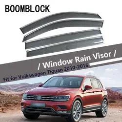 BOOMBLOCK 4 шт. для Volkswagen VW Tiguan 2010-2015 2016 автомобилей Ветер Дефлектор ВС гвардии Дождь Ветер Vent Visor крышка отделка Аксессуары