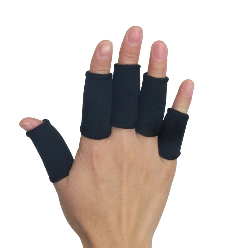Kuangmi спортивные пальцем шину Поддержка эластичный бандаж палец рукав протектор Баскетбол Finger лечение шину охранник домашнее средство - Цвет: Black