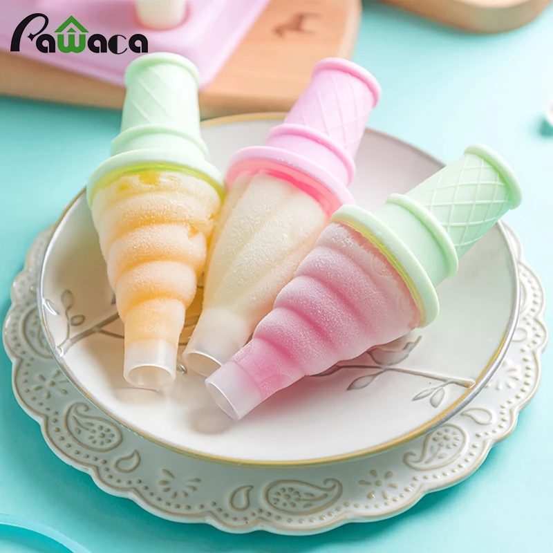 4Pcs Popsicle Molds Ice Cream Moulds Ice Cube Trays Ice Pop Molds Pop Lolly Frozen Mold Home
