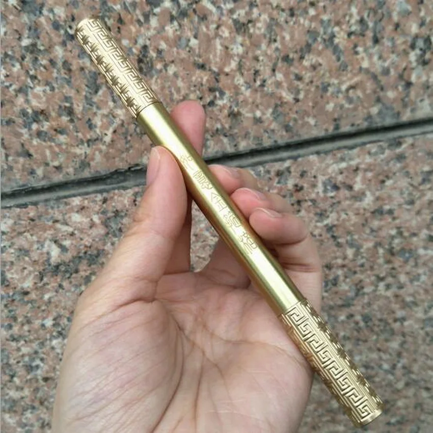 

Original Design Pure Copper Outdoor EDC Multi-Function Tools, Hand-Made Brass Gold Hoop Bar, Self-Defense Tool Pen